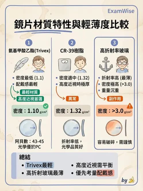 驗光師 - 鏡片材料特性與光學設計 - AI 圖文解析預覽