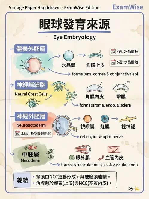 驗光師 - 眼球胚胎發育 - AI 圖文解析預覽