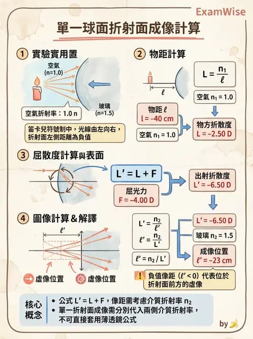 驗光師 - 薄透鏡成像計算與成像性質 - AI 圖文解析預覽