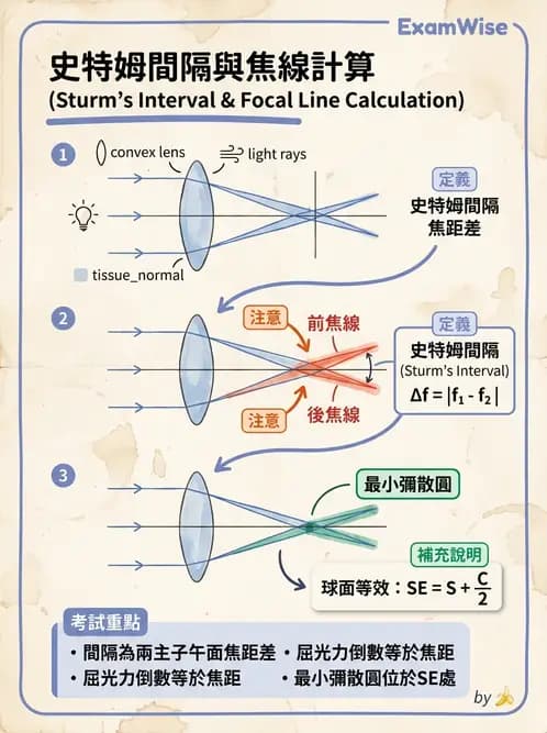 驗光師 - 透鏡屈光力計算與焦線分析 - AI 圖文解析預覽