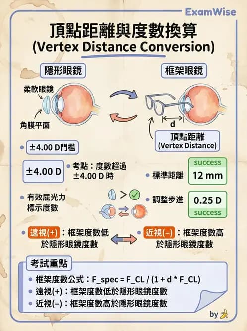 驗光師 - 頂點距離換算與等效處方 - AI 圖文解析預覽