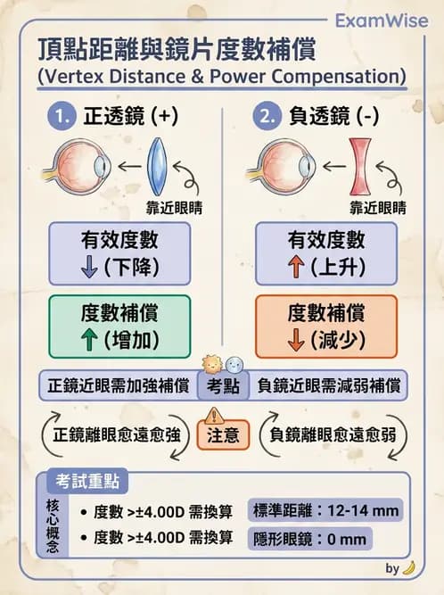 驗光師 - 頂點距離換算與等效處方 - AI 圖文解析預覽