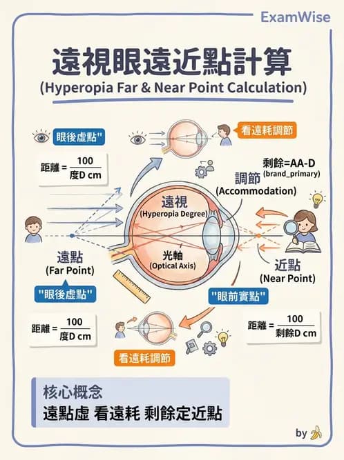 驗光師 - 調節機制與調節量計算 - AI 圖文解析預覽