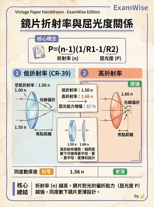 驗光師 - 透鏡屈光力與聚散度計算 - AI 圖文解析預覽