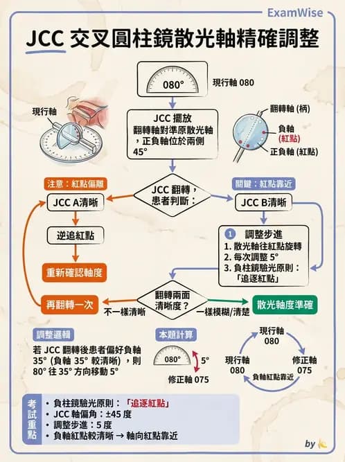 驗光師 - 傑克森交叉圓柱鏡散光檢查 - AI 圖文解析預覽