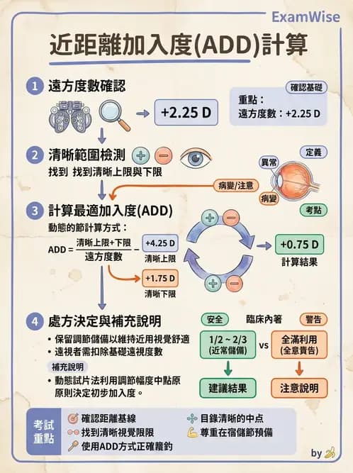 驗光師 - 老花眼主觀驗光與相對調節力 - AI 圖文解析預覽