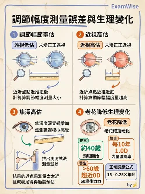 驗光師 - 老花眼概念、調節幅度與配鏡光學 - AI 圖文解析預覽