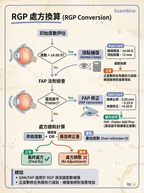 驗光師 - 硬式隱形眼鏡度數與散光計算 - AI 圖文解析預覽