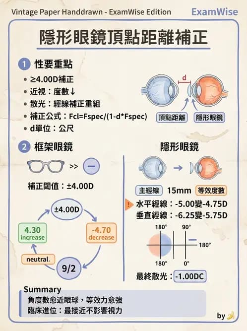 驗光師 - 硬式隱形眼鏡度數與散光計算 - AI 圖文解析預覽