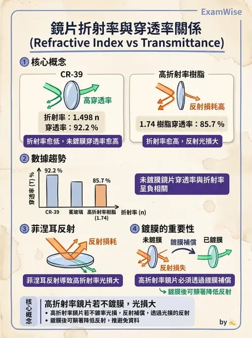 驗光師 - 鏡片材料特性與光學設計 - AI 圖文解析預覽