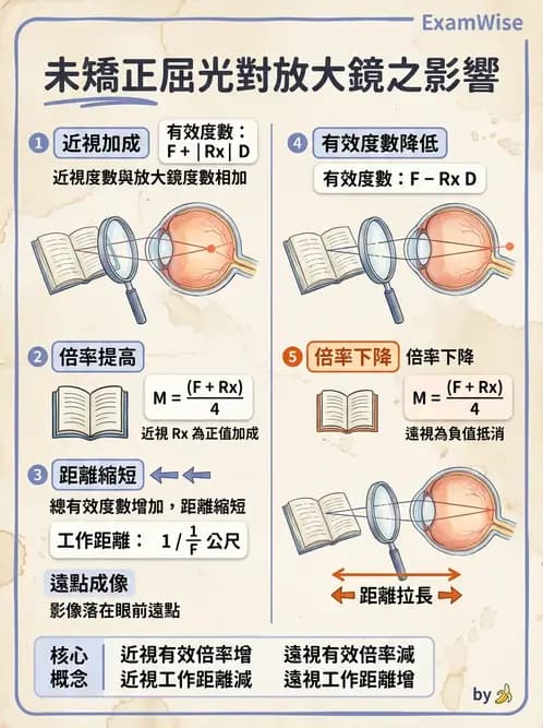 驗光師 - 放大原理與近距離光學計算 - AI 圖文解析預覽