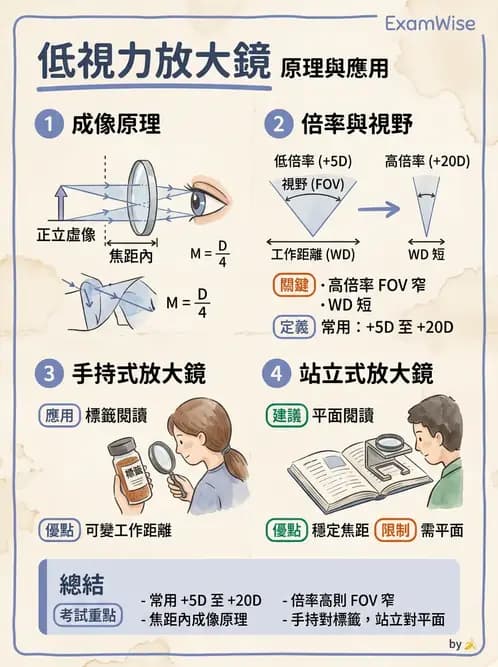 驗光師 - 近距離光學放大輔具種類與比較 - AI 圖文解析預覽