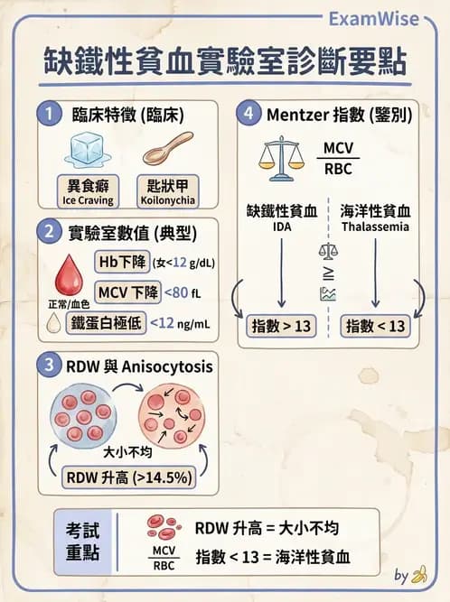 醫檢師 - 貧血診斷與營養缺乏性貧血 - AI 圖文解析預覽