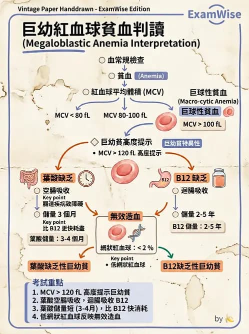 醫檢師 - 貧血診斷與營養缺乏性貧血 - AI 圖文解析預覽