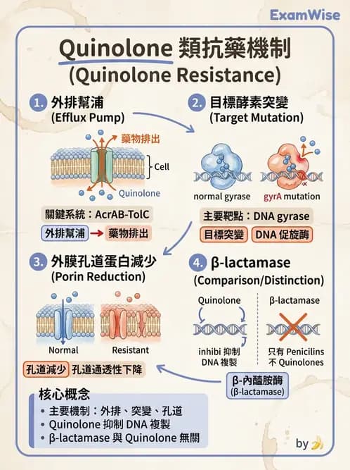 醫檢師 - 抗藥性機制 - AI 圖文解析預覽