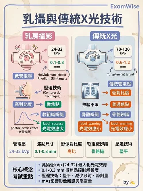 放射 - 乳房攝影裝置與影像品質 - AI 圖文解析預覽