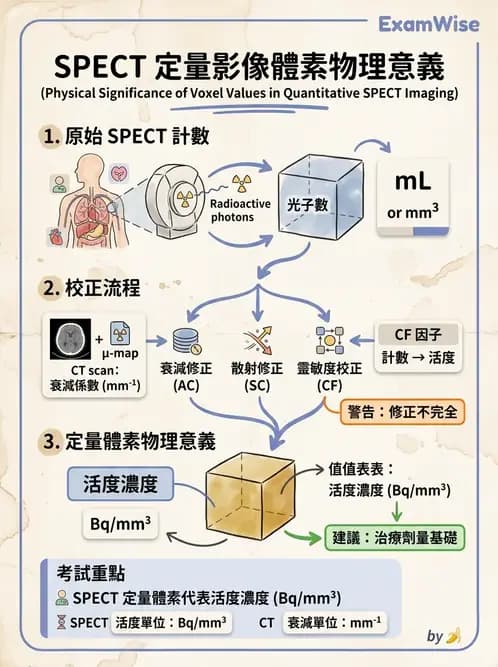 放射 - SPECT掃描參數、設備、衰減校正與QA - AI 圖文解析預覽