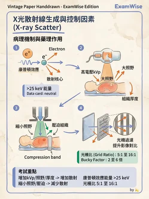放射 - 曝光參數與散射線控制 - AI 圖文解析預覽