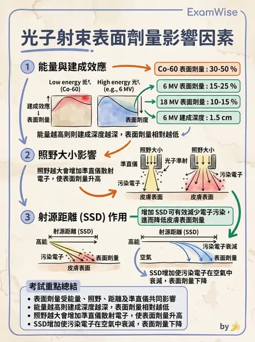 放射 - 劑量增建、散射因子與假體量測 - AI 圖文解析預覽