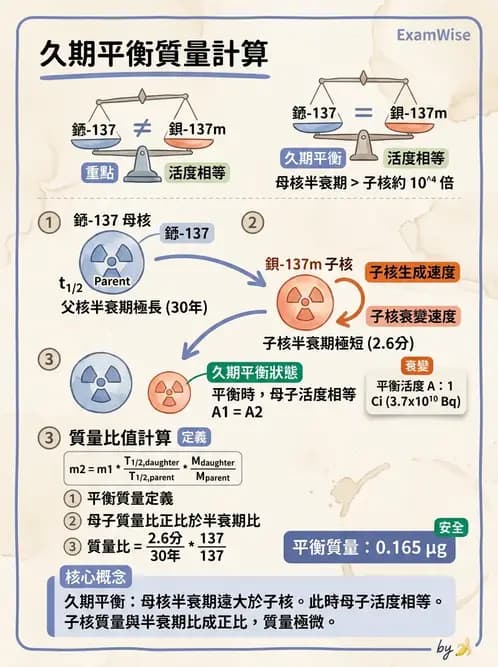 放射 - 放射性活度與衰變計算 - AI 圖文解析預覽