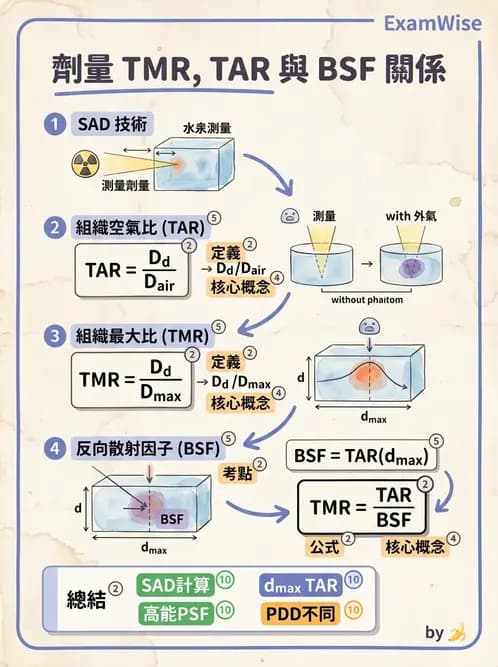 放射 - 深度劑量參數(PDD/TAR/TMR/TPR) - AI 圖文解析預覽