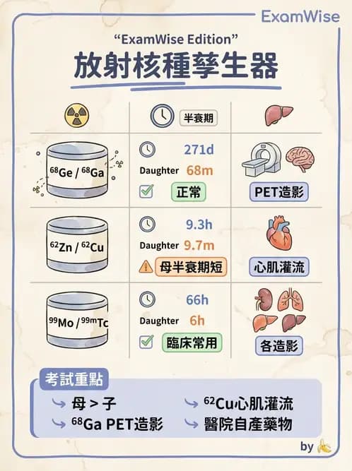 放射 - 核種生產與孳生器 - AI 圖文解析預覽