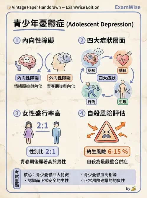 護理師 - 兒童青少年精神疾患 - AI 圖文解析預覽