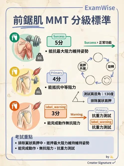 物治 - 上肢徒手肌力測試 - AI 圖文解析預覽