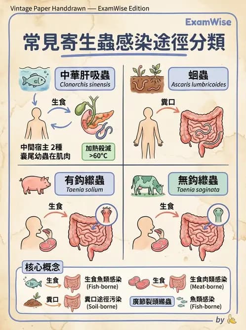營養 - 生物性污染與寄生蟲 - AI 圖文解析預覽