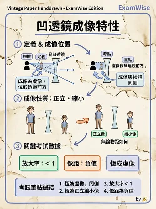 驗光師 - 薄透鏡成像計算與成像性質 - AI 圖文解析預覽