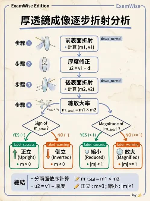 驗光師 - 厚透鏡屈光力計算 - AI 圖文解析預覽