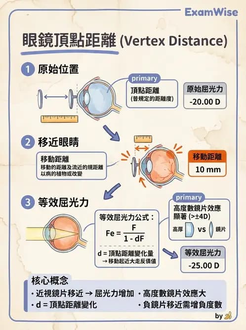 驗光師 - 頂點距離換算與等效處方 - AI 圖文解析預覽
