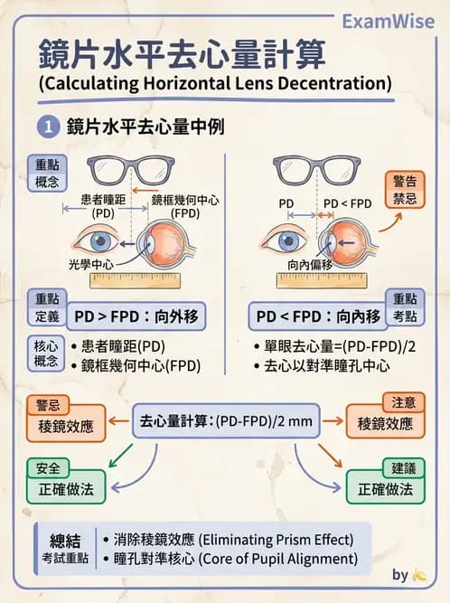驗光師 - 稜鏡效應計算與偏心配鏡 - AI 圖文解析預覽