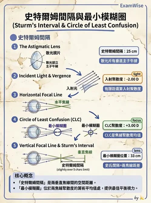 驗光師 - 散光焦線、面鏡與屈光不正成像 - AI 圖文解析預覽
