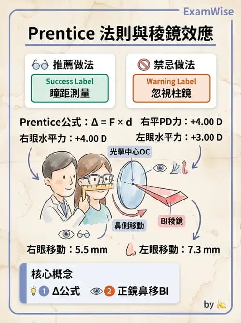 驗光師 - 稜鏡效應計算與偏心配鏡 - AI 圖文解析預覽