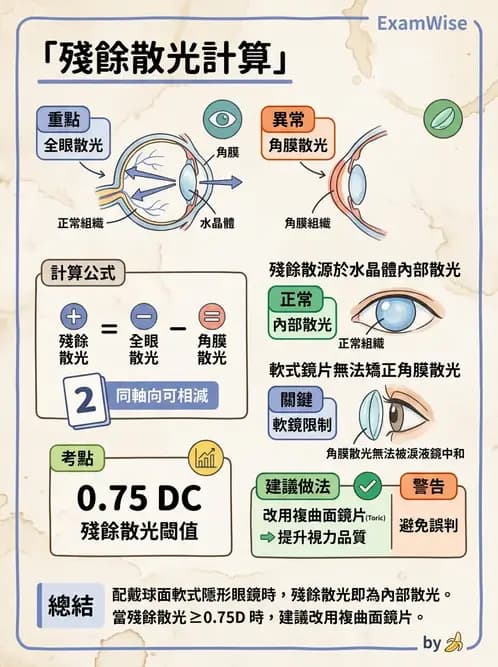 驗光師 - 硬式隱形眼鏡度數與散光計算 - AI 圖文解析預覽