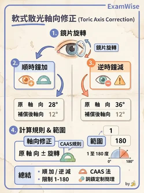 驗光師 - 硬式隱形眼鏡度數與散光計算 - AI 圖文解析預覽