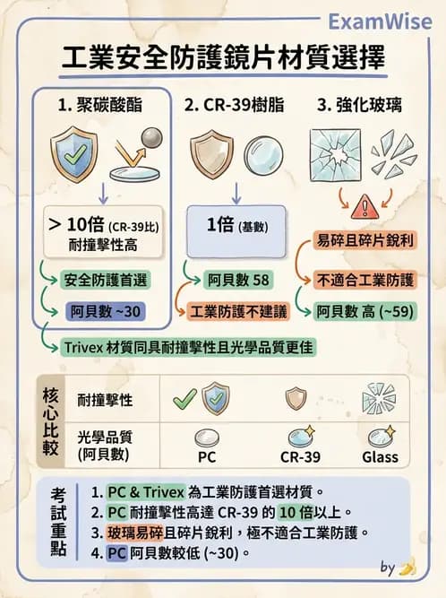 驗光師 - 鏡片材料特性與光學設計 - AI 圖文解析預覽