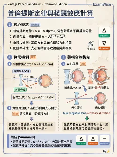 驗光師 - 稜鏡效應與移心計算 - AI 圖文解析預覽