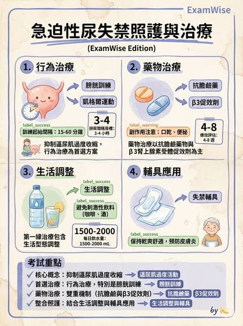護理師 - 泌尿道疾病與排尿障礙 - AI 圖文解析預覽