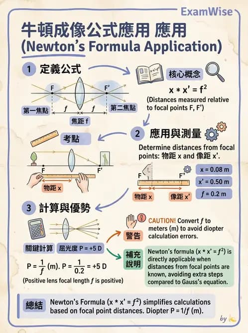 驗光師 - 薄透鏡成像計算與成像性質 - AI 圖文解析預覽