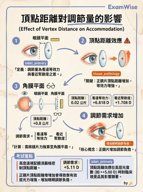 驗光師 - 調節機制與調節量計算 - AI 圖文解析預覽