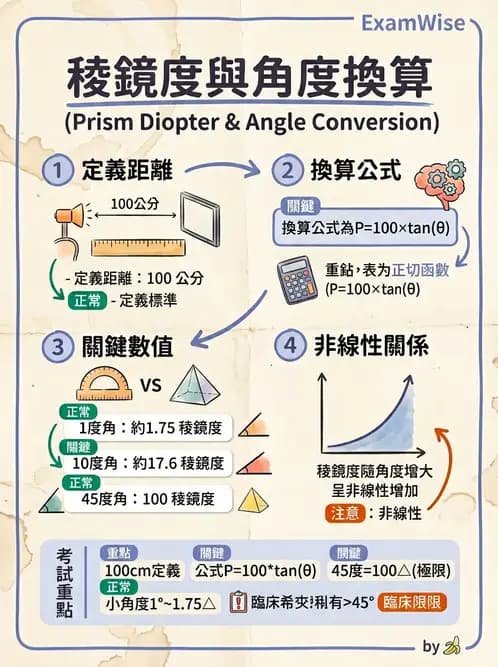 驗光師 - 稜鏡光學原理與度量 - AI 圖文解析預覽