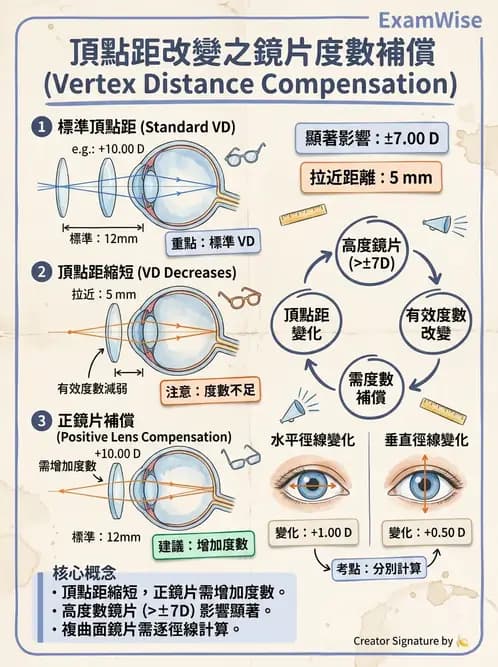 驗光師 - 頂點距離換算與等效處方 - AI 圖文解析預覽