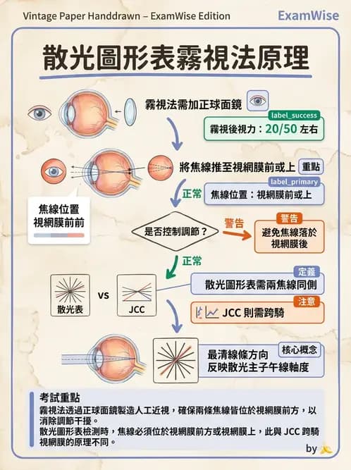 驗光師 - 散光鐘面圖與裂孔板驗光 - AI 圖文解析預覽