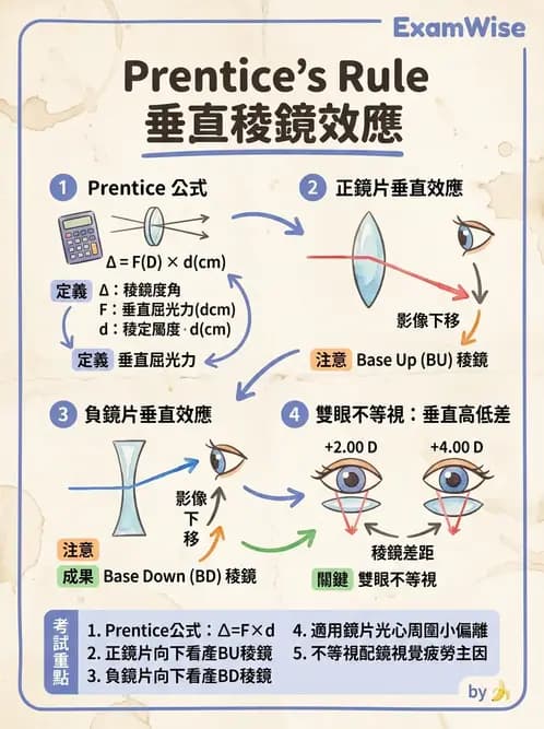驗光師 - 稜鏡處方與垂直聚散處置 - AI 圖文解析預覽
