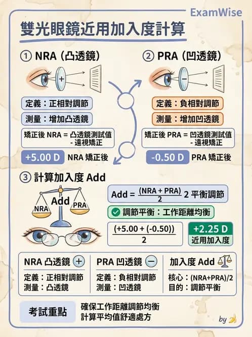 驗光師 - 老花眼主觀驗光與相對調節力 - AI 圖文解析預覽