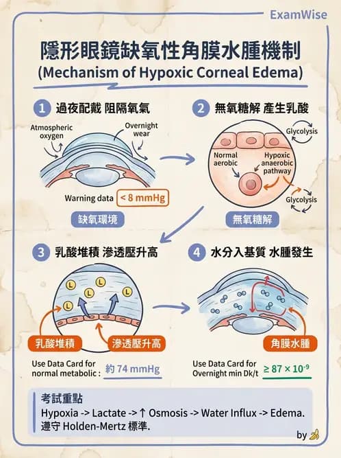 驗光師 - 角膜缺氧、水腫與變形 - AI 圖文解析預覽