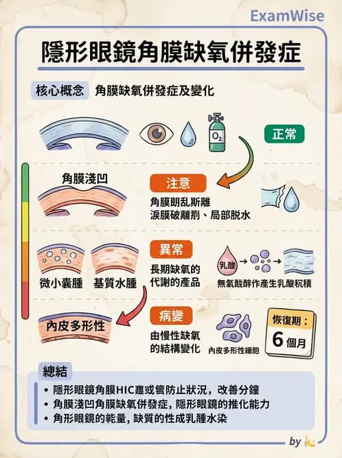 驗光師 - 角膜缺氧、水腫與變形 - AI 圖文解析預覽