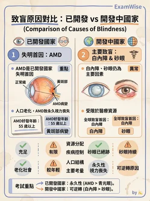 驗光師 - 視障的分類及流行分布 - AI 圖文解析預覽